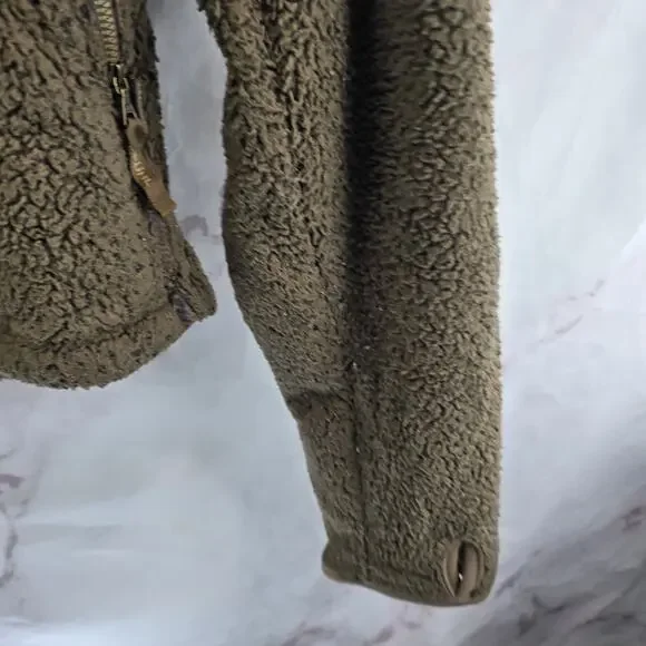 Kuhl Jacket Women XL Brown Fleece Full Zip Teddy Sherpa Hooded Flight Pit Zips - Picture 4 of 11